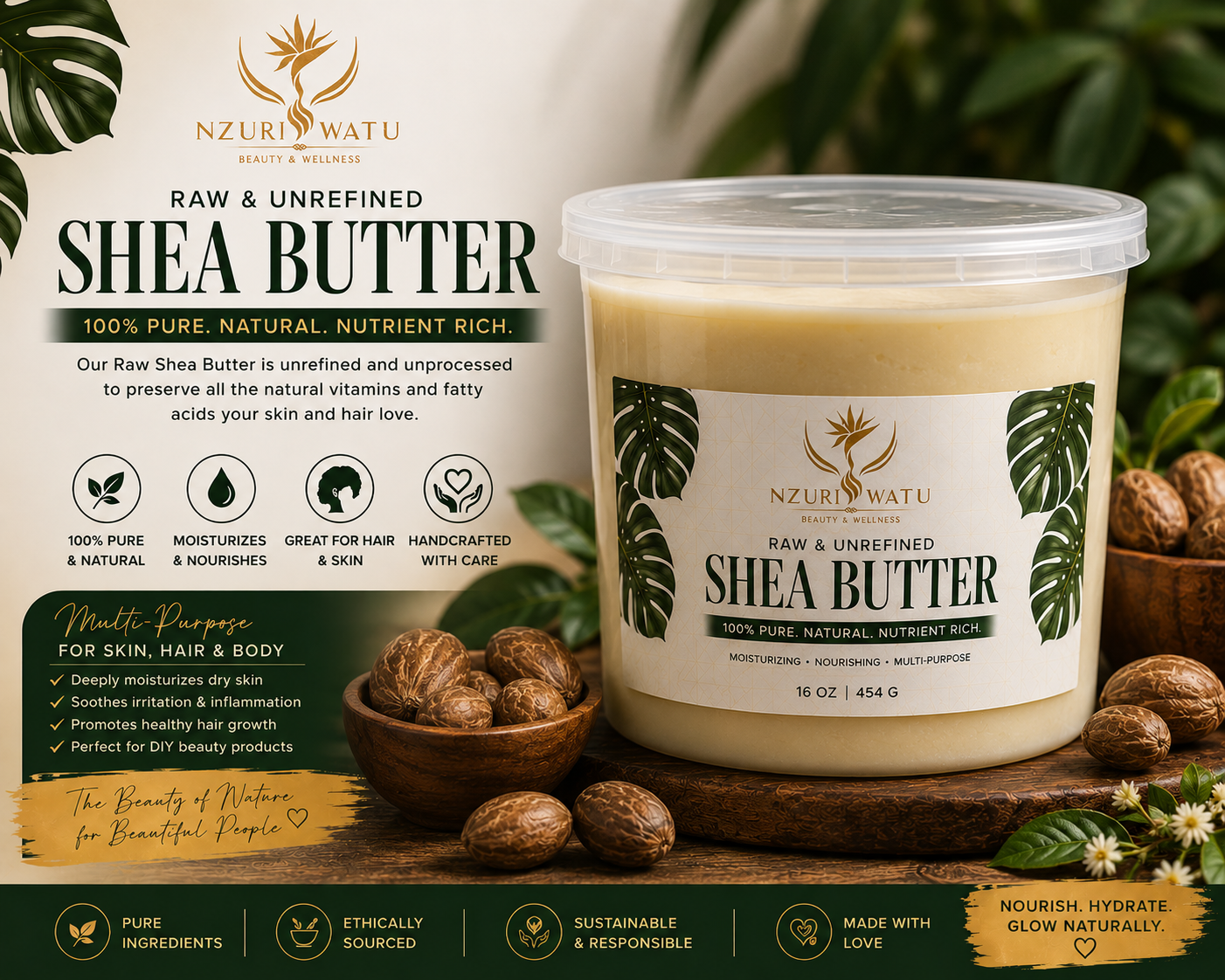 Raw Shea Butter - 16oz